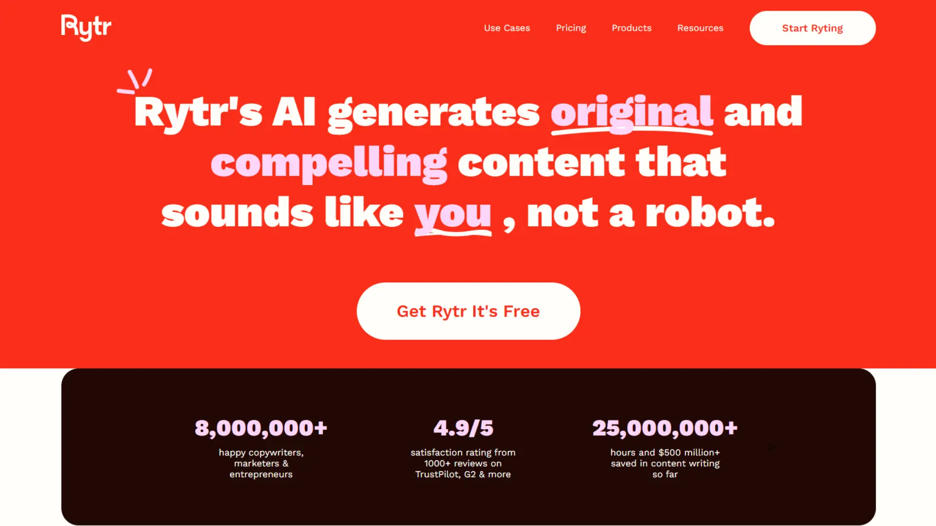 Rytr Homepage | Digital Cliqs
